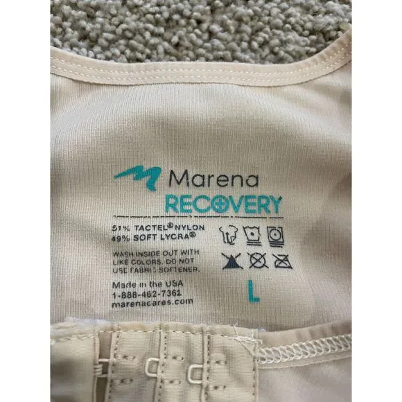 Marena Recovery Post Surgical Compression Beige Vest 3/4 Length Sleeve sz L - Picture 13 of 13